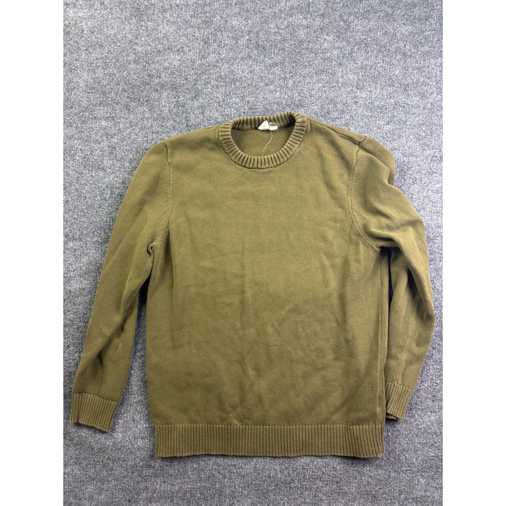 TenTree Crewneck Sweater Mens Medium Olive Green Organic Cotton Knit 11005-001